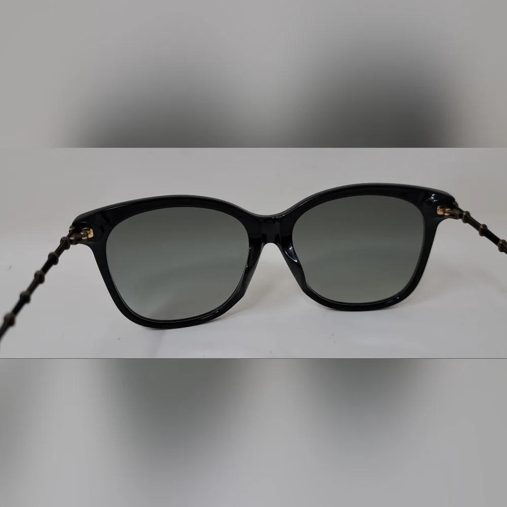 Gucci Sunglasses GG0655SA 001 Black Gold Grey Full Rim Square 56MM 56-17-150 - Picture 14 of 16